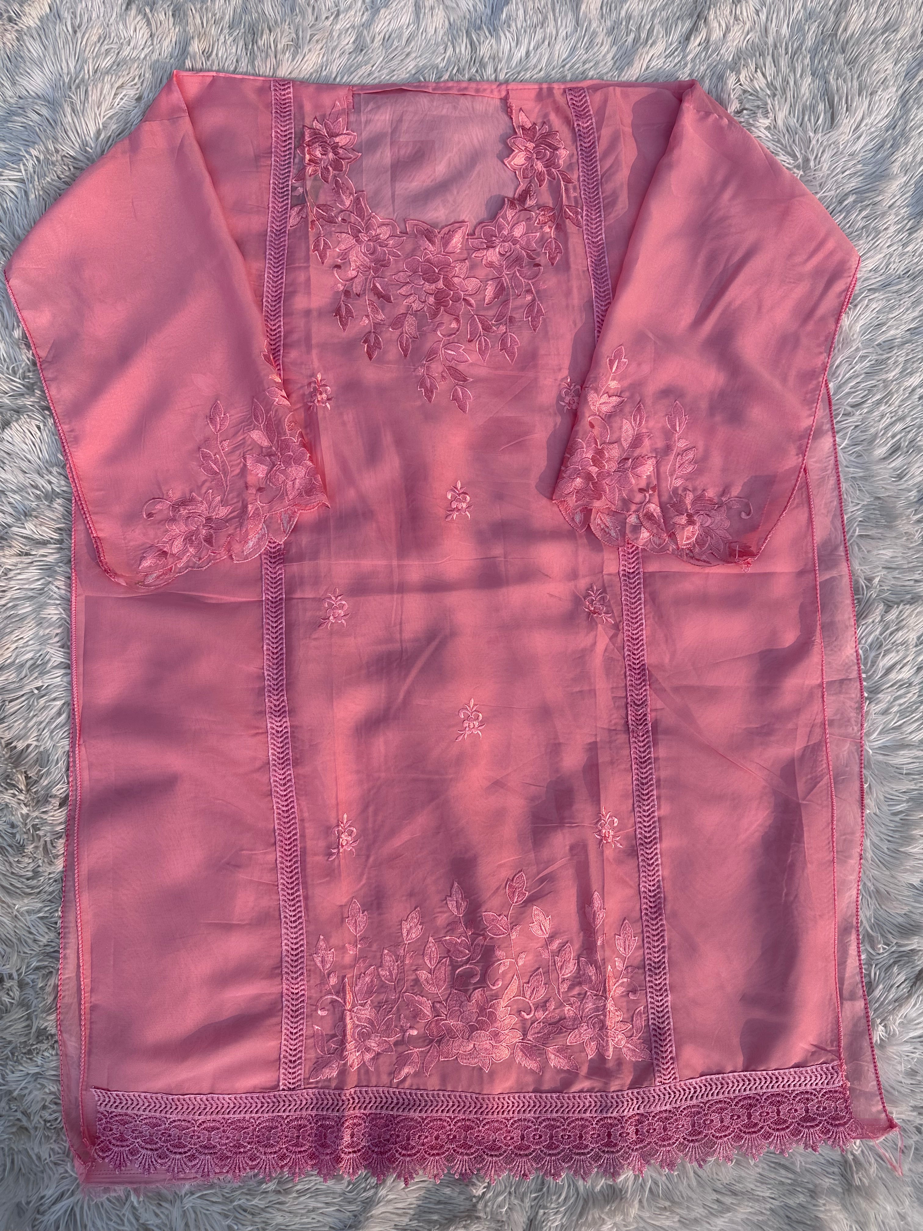 PINK UNSTITCHED SUIT