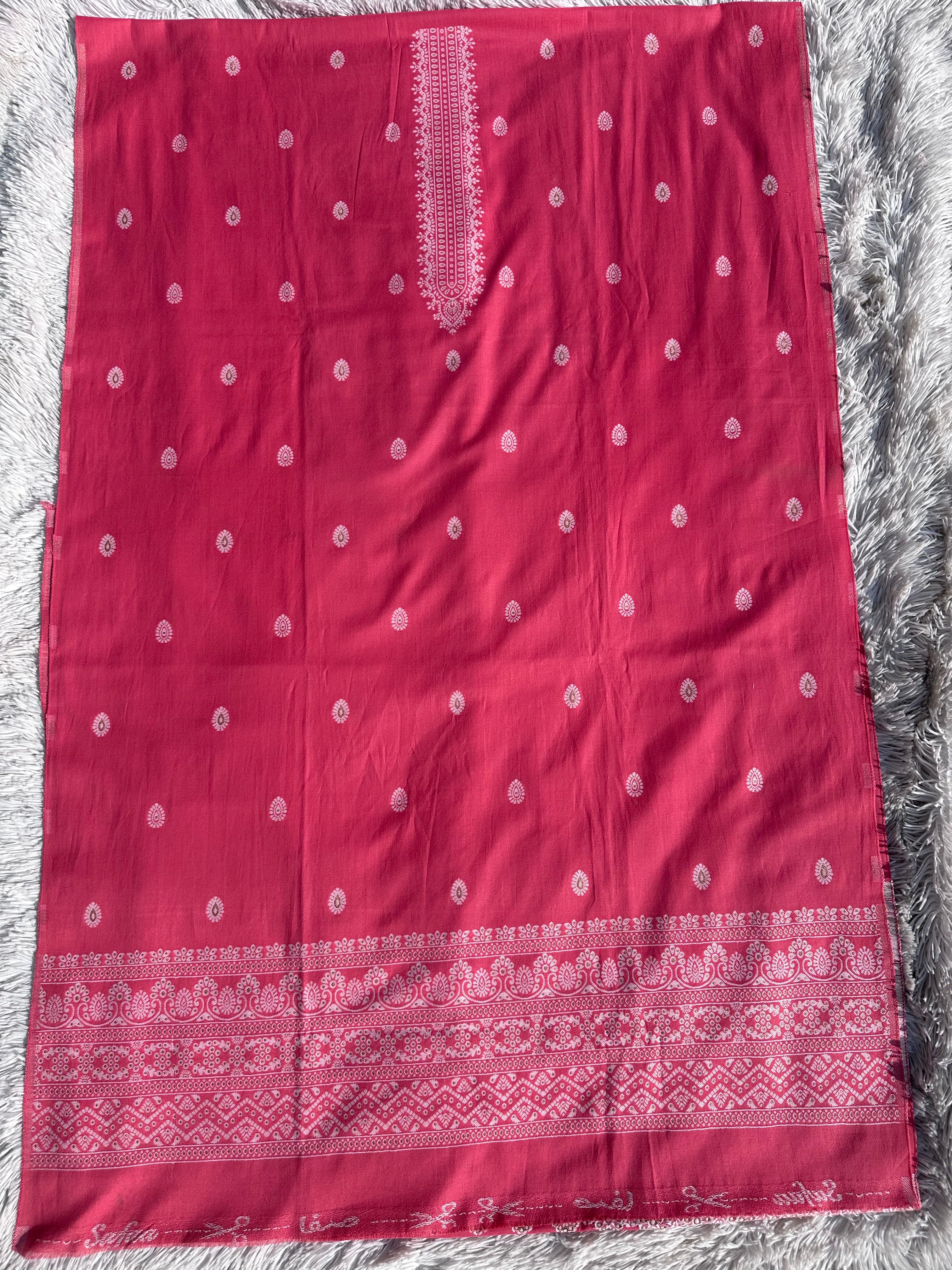 PINK UNSTITCHED SUIT IN GLAZE COTTON FABRIC